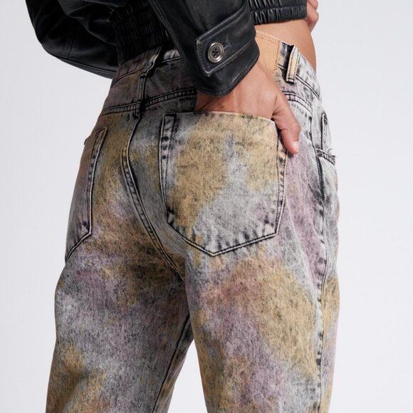 Brand new - Sunset Acid Truckers Mid Rise Straight Jeans - One Teaspoon - Picture 2 of 2